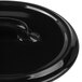 A close-up of a black Bon Chef oval cocotte lid.