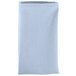 A folded light blue Intedge cloth napkin.