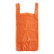 An orange plastic 1/6 size T-shirt bag.