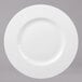 A white Bon Chef dinner plate with a wide rim.