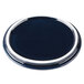 A cobalt blue porcelain lid with a white rim.