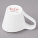 A white Bon Chef bone china espresso cup with a handle.