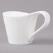 A white Bon Chef bone china espresso cup with a curved handle.