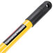 A Rubbermaid yellow and black mop handle.