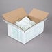 A white box of Noble Chemical Soft Serve Ice Cream Machine Cleaner / Sanitizer packets with white paper inside.