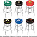 A green Holland Bar Stool with a yellow NCAA logo on the seat.