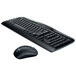 A black Logitech wireless keyboard and mouse.