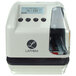 A Lathem LT5000 electronic time and date stamp machine in cool gray and black.