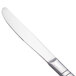 A close-up of a Walco stainless steel dinner knife with a silver handle.