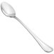 A close-up of a Walco Pacific Rim stainless steel iced tea spoon with a silver handle.