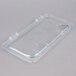 A clear plastic Carlisle StorPlus 1/3 size hinged lid on a clear plastic tray.