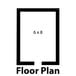 A black rectangular floor plan with a square and rectangle inside.