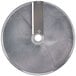 A Robot Coupe 3/8" slicing disc, a circular metal disc with a metal blade in the center.