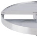 A Robot Coupe 3/8" stainless steel slicing disc with a metal handle.
