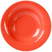 A Thunder Group orange melamine bowl with a wide rim on a white background.