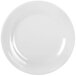 A white plate with a plain edge on a white background.