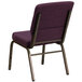 A purple Flash Furniture church chair with a gold vein metal frame.