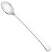 A close-up of a Walco Freya iced tea spoon with a long handle on a white background.