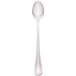 A Walco stainless steel iced tea spoon with a silver spoon and white handle.