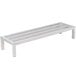 A white Regency aluminum dunnage rack with three shelves.