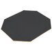 A customizable black octagon shaped hardboard placemat.