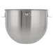 A KitchenAid stainless steel mixing bowl with a handle.