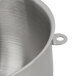 A KitchenAid stainless steel mixing bowl with a handle.