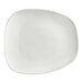 An Acopa Nova cream white porcelain plate with a square edge.