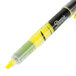 The chisel tip of a yellow Sharpie Accent liquid highlighter pen.