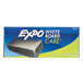 A blue and green box with a picture of a grey Expo soft pile whiteboard eraser.