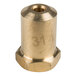 A gold metal cylinder with a brass threaded nut with the number 31 on it.