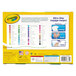 A yellow box of Crayola Ultra-Clean Washable Fine Point Markers with colorful markers inside.