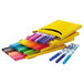 A yellow box of Crayola Ultra-Clean fine point markers in assorted colors.