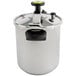 A Monix stainless steel pressure cooker with a lid.