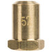 A brass #52 hood orifice with 3/8-27UNS threads.