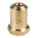 A brass #34 hood orifice with a threaded nut.