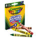 A box of Crayola Ultra-Clean Washable Crayons with a yellow and black label.