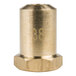 A gold metal cylinder with a hexagon shaped nut and the number 38 on the surface.