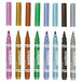 A group of Crayola metallic markers in assorted colors.