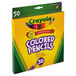 A yellow and green Crayola box of 50 long barrel colored pencils.