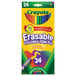A box of Crayola 24 assorted erasable colored pencils with a colorful design.