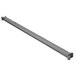 A long grey metal bar with a white background.