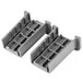 Two grey plastic Cambro Camshelving® connector collars with holes.