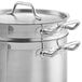 A Vigor stainless steel pasta cooker pot with handles.