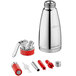 A silver iSi Thermo Whip stainless steel bottle with red accents.