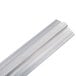 A white metal Cambro Camshelving® track rail with silver ends.