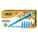 A blue box of Bic Brite Liner highlighters.