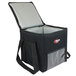 A black and grey Sterno 2XL insulated food carrier with a zipper.