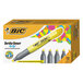 A box of Bic yellow highlighter pens.