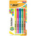 A package of 5 Bic Brite Liner highlighters in assorted colors.